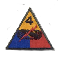 A close up of the insignia for the 4 th armored division.