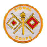 A patch of signal corps insignia is shown.