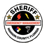 A badge that says sheriff emergency management marion county, florida.